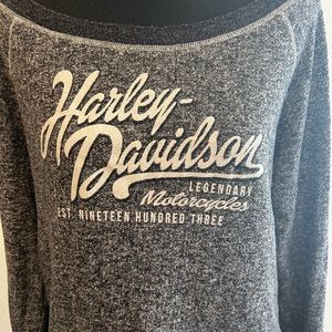 Women Harley Davidson Crop shoulder Neck sweatshirt